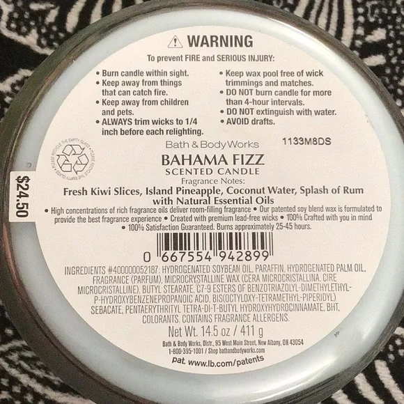 Bath and body works Bahama fizz candle. Price is firm. - Picture 3 of 3